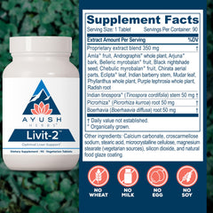 Ayush Herbs Livit-2 arjuna bark and picrorhiza blend for holistic liver and vitality support.