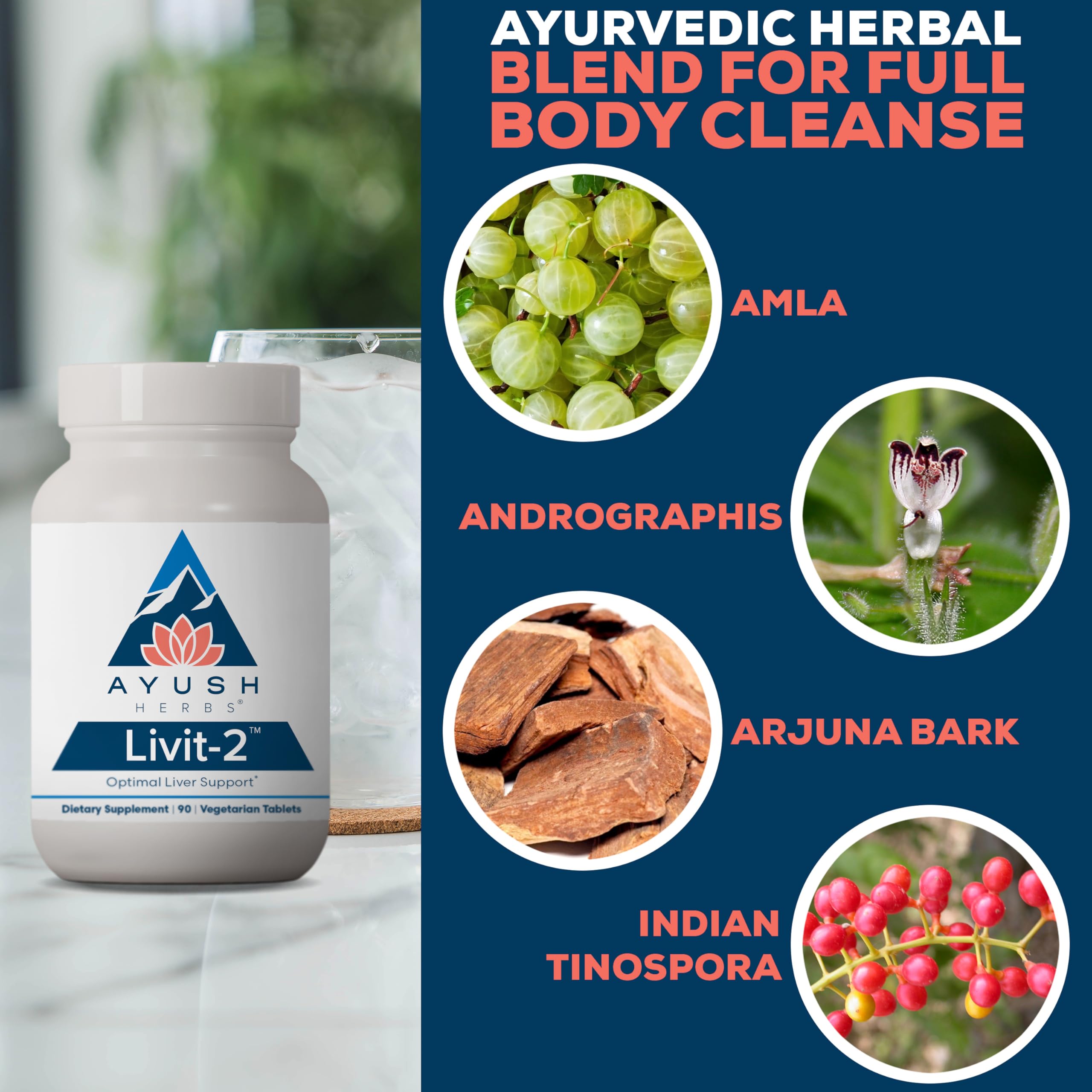 Liver health support with a vegetarian tablet format and organic ingredients.