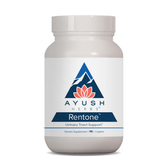 Ayush Herbs Rentone bottle shown for kidney support and daily urinary health.