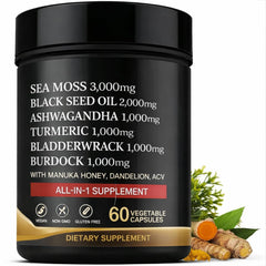 AZ ApexZone True Sea Moss bottle highlights a complete wellness capsule blend for daily vitality.