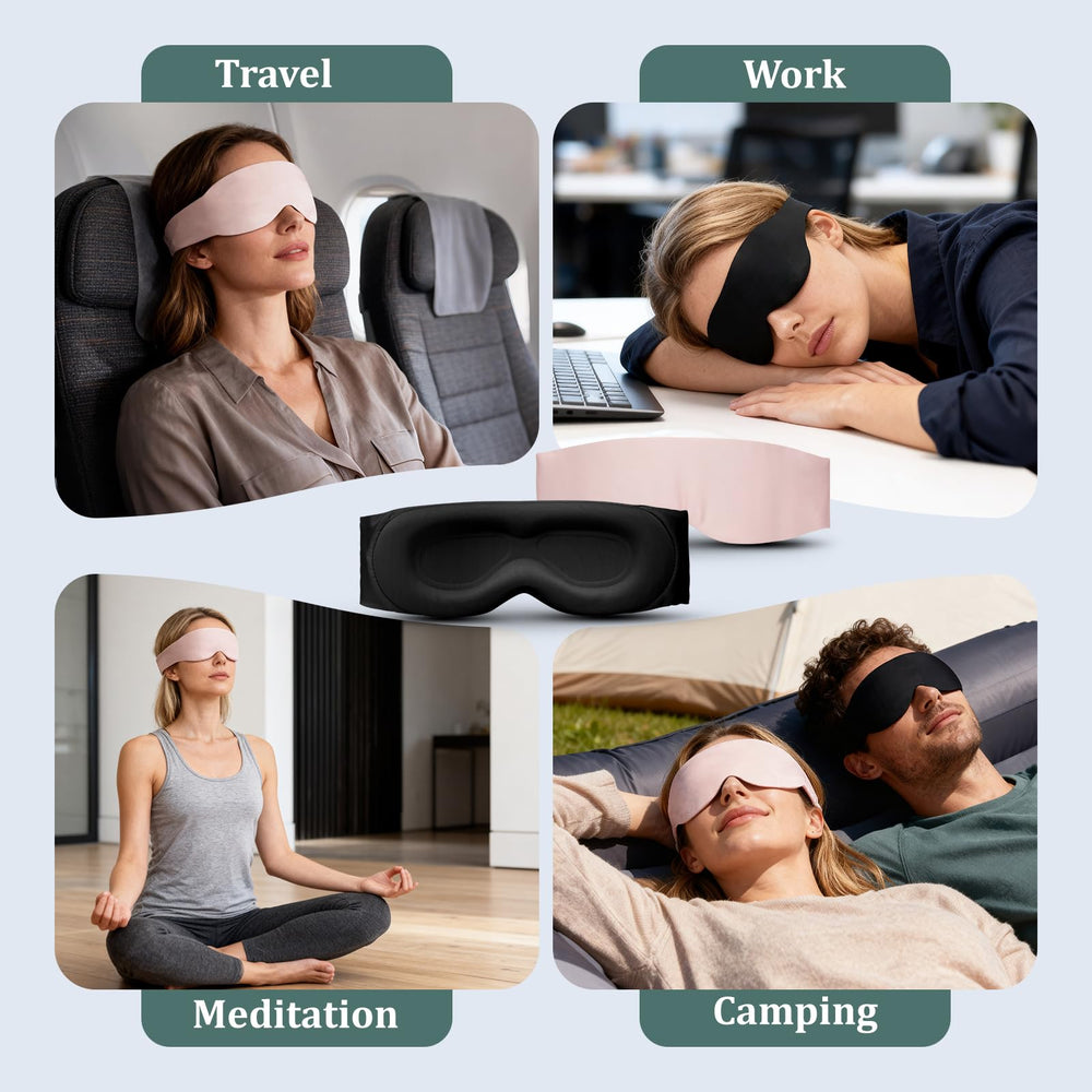 Azang black silk sleep mask offers sleek blackout in any setting