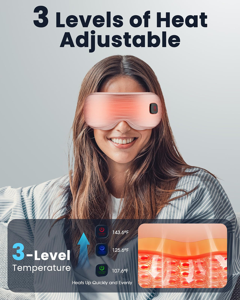 Azang cordless eye mask on a pillow demonstrates easy, untethered use.