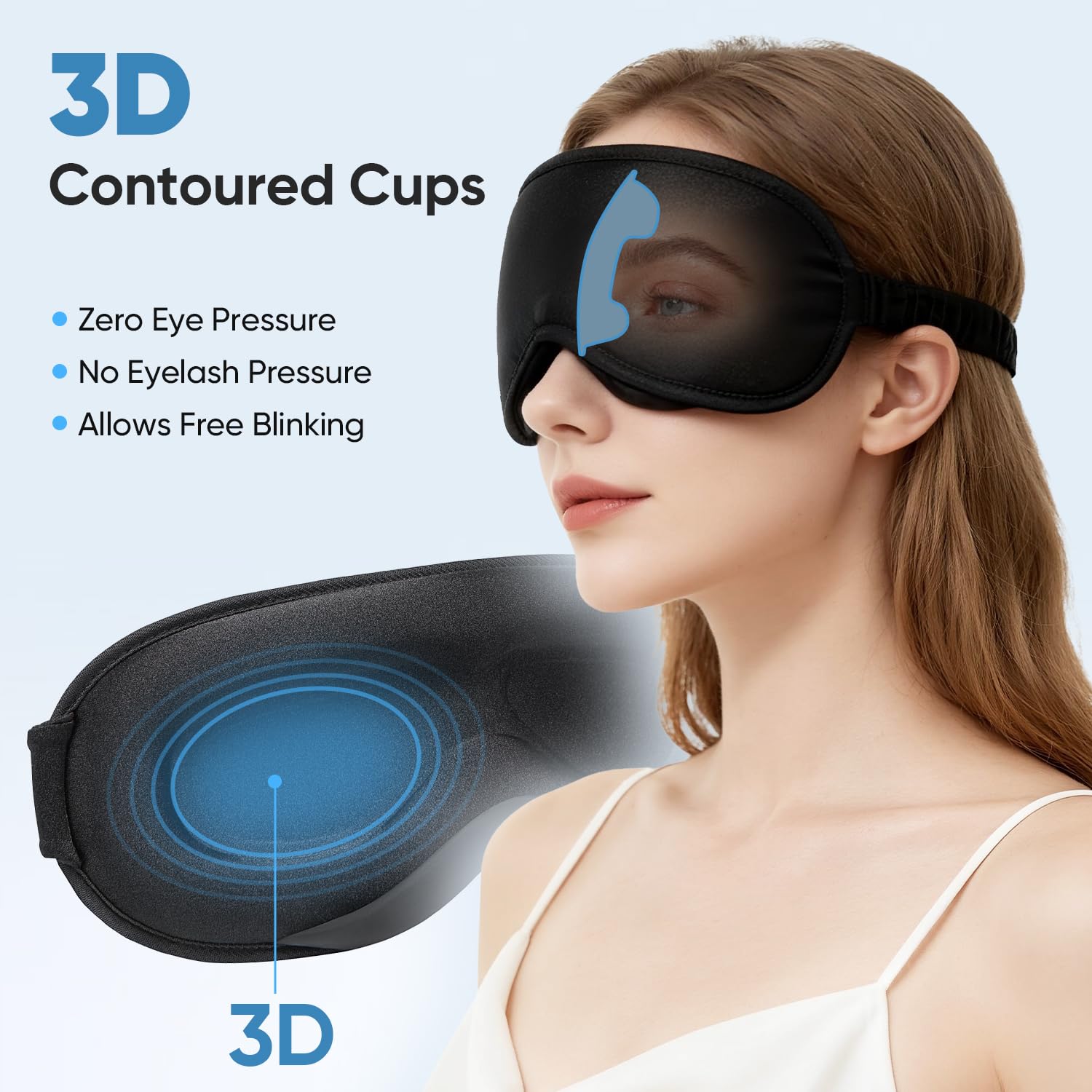 Azang eye mask blocking light with upgraded nose pads for dark coverage