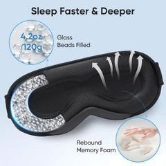 Azang mask featuring soft cooling fabric and memory foam for comfort