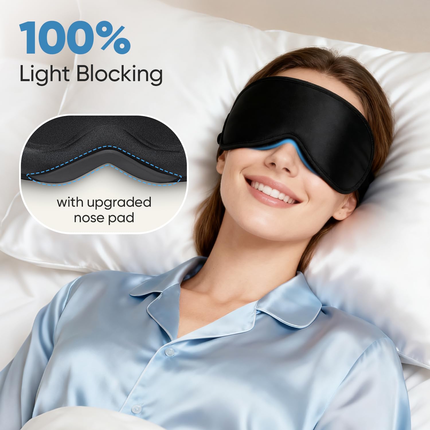 Azang zero-pressure 3D design preventing eye pressure during naps