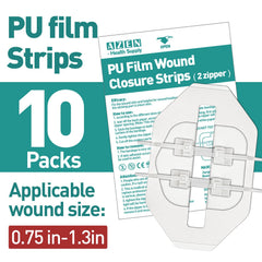 AZEN butterfly-bandage material close-up: hypoallergenic adhesion for comfortable wound closure