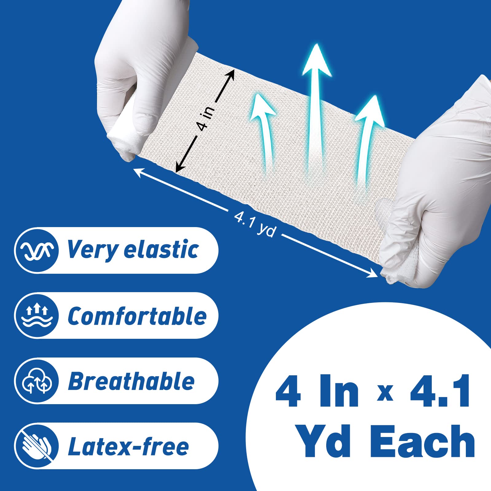 AZEN easy-to-use cotton elastic gauze for lint-free dressings.