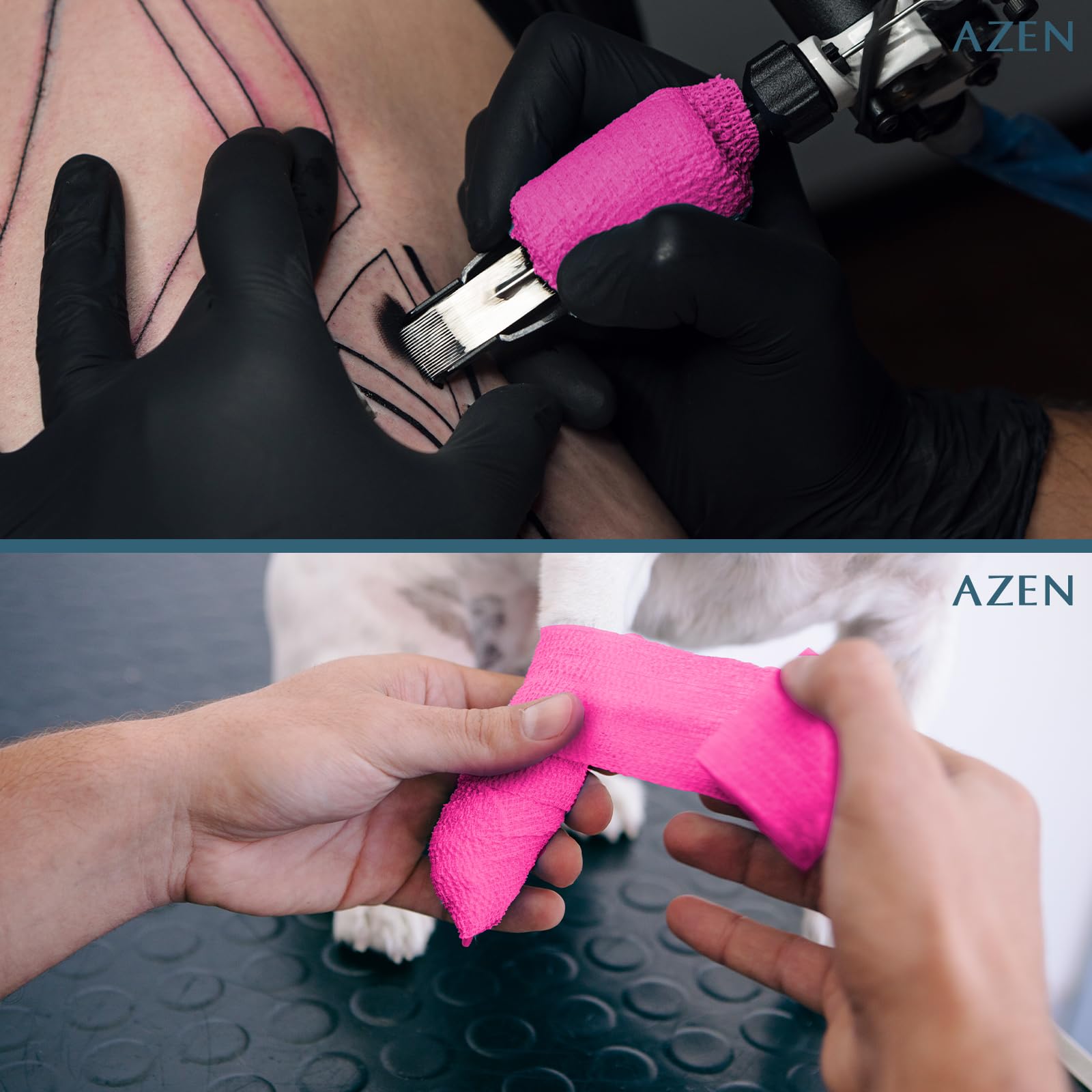 AZEN paquete de 16 rollos rosa, solución versátil para vendajes.