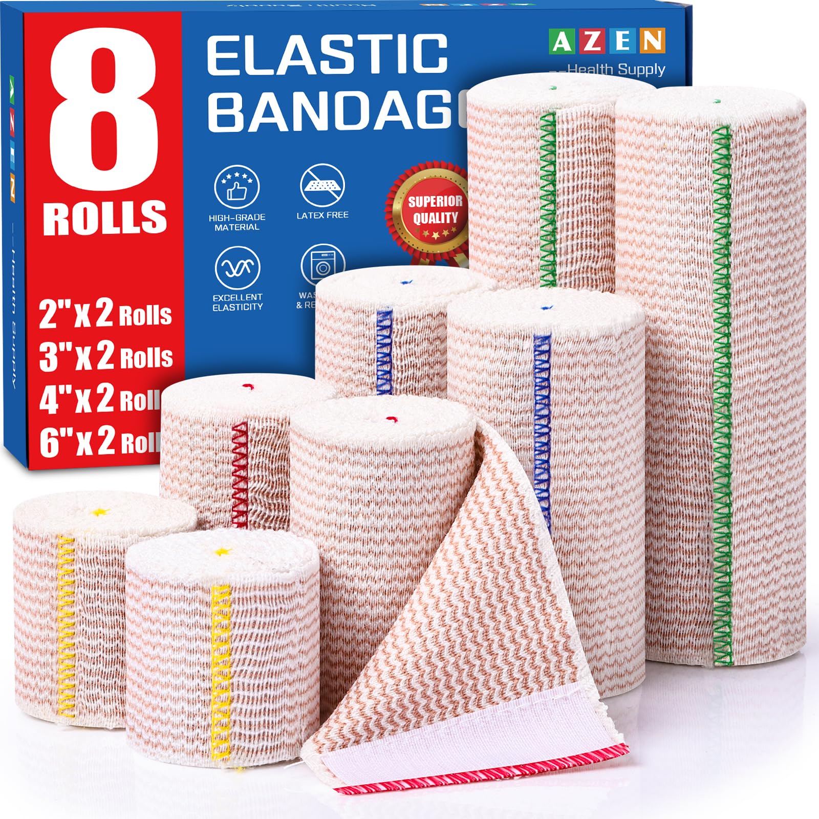 AZEN Premium 2x2 pulgadas: banda elástica suave para soporte diario.