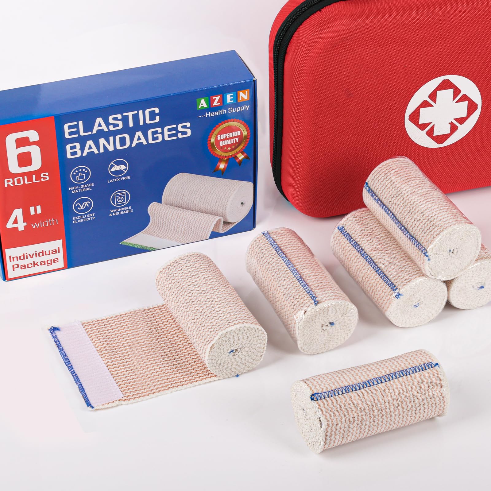 AZEN Premium empaque individual, seis bandas listas para el kit de primeros auxilios.