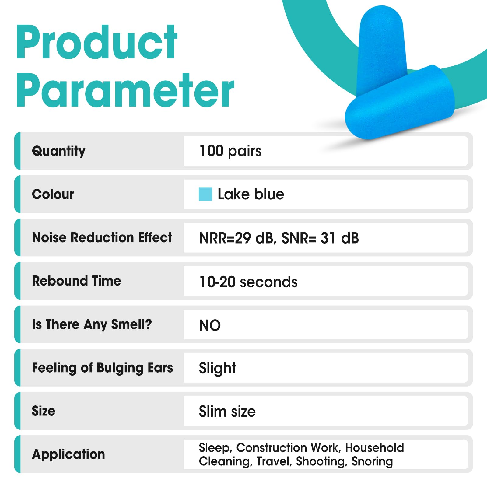 AZEN slow rebound foam comfort ear plugs maintain fit without pressure