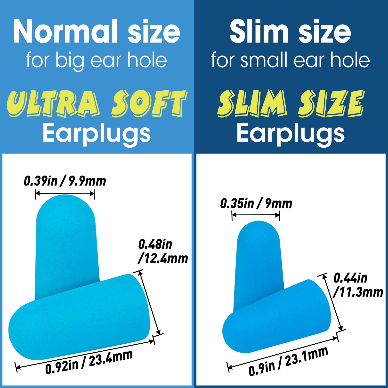 AZEN soft foam ear plugs skin-friendly design with slow rebound for easy insertion