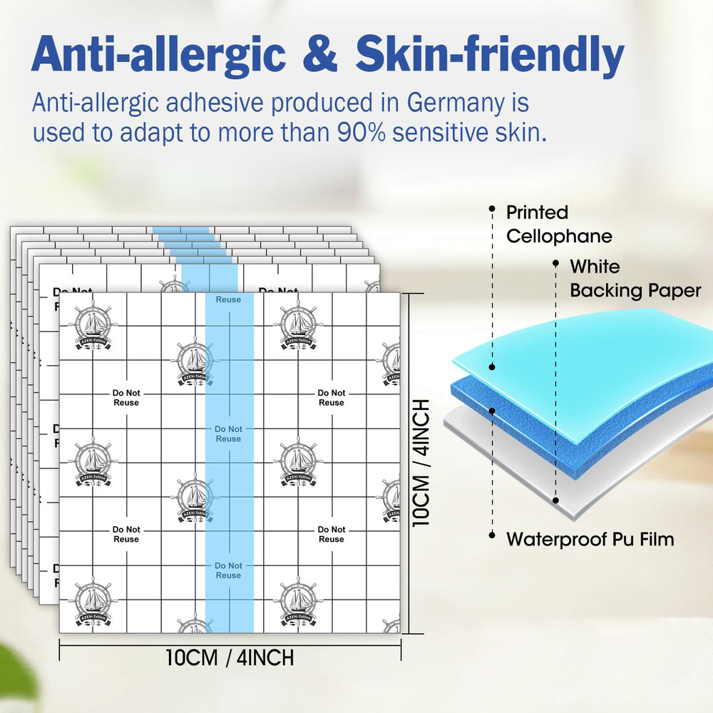 Close-up of AZEN transparent film dressing showing clear breathable material.