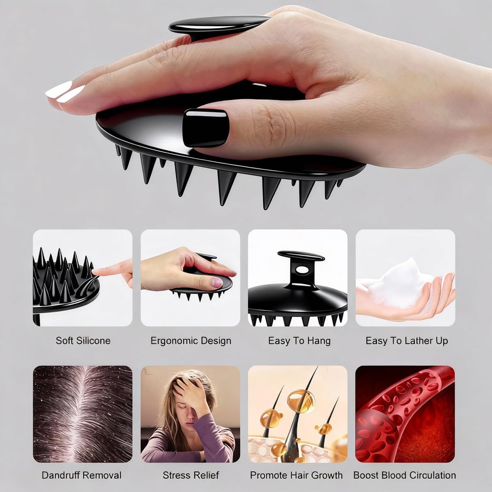 Azosowo compact travel-friendly tool to exfoliate and refresh hair routine.