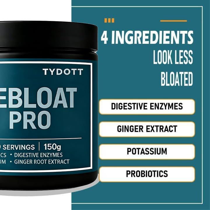 AZX TYDOTT Debloat Pro digestive enzymes emphasize improved nutrient processing.