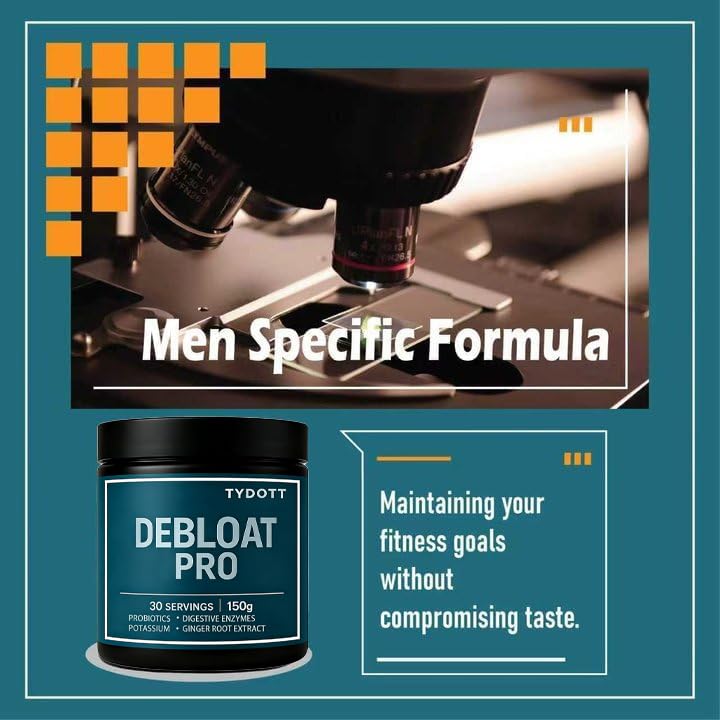 AZX TYDOTT Debloat Pro probiotics images imply gentle bloating relief.