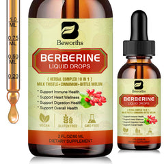 B BEWORTHS Berberine liquid drops bottle for digestive wellness and easy daily use.