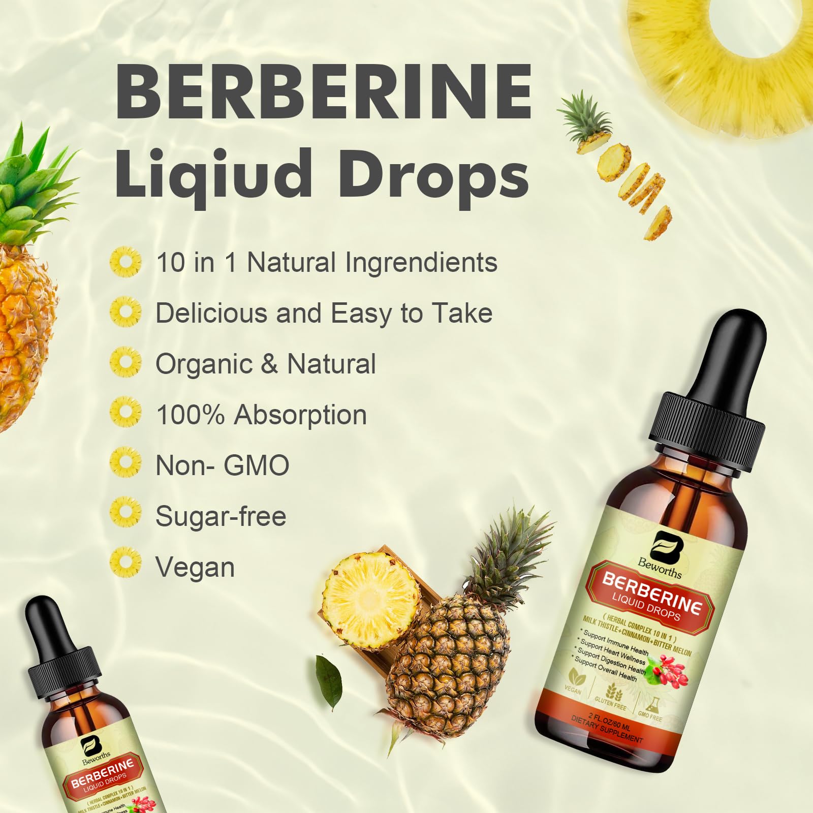 Ingredients pack highlights turmeric, cinnamon, and berberine sources for natural balance.