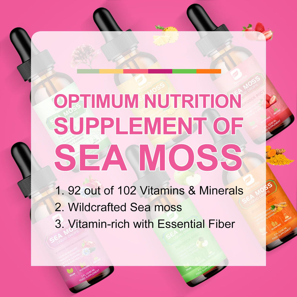 B BEWORTHS Elderberry and Spirulina powder highlighting natural immune-support nutrition