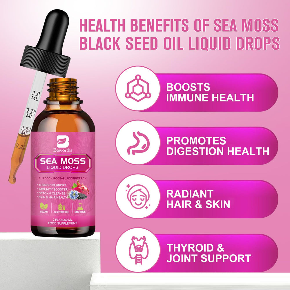 Label close-up showing sea moss and bladderwrack for natural minerals