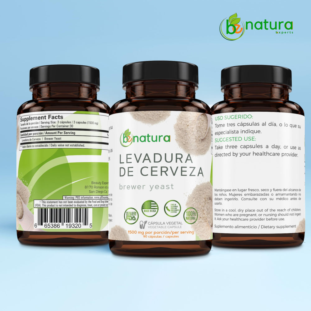 Immune-support nutrients highlighted in B-Experts Brewer's Yeast Capsules imagery.