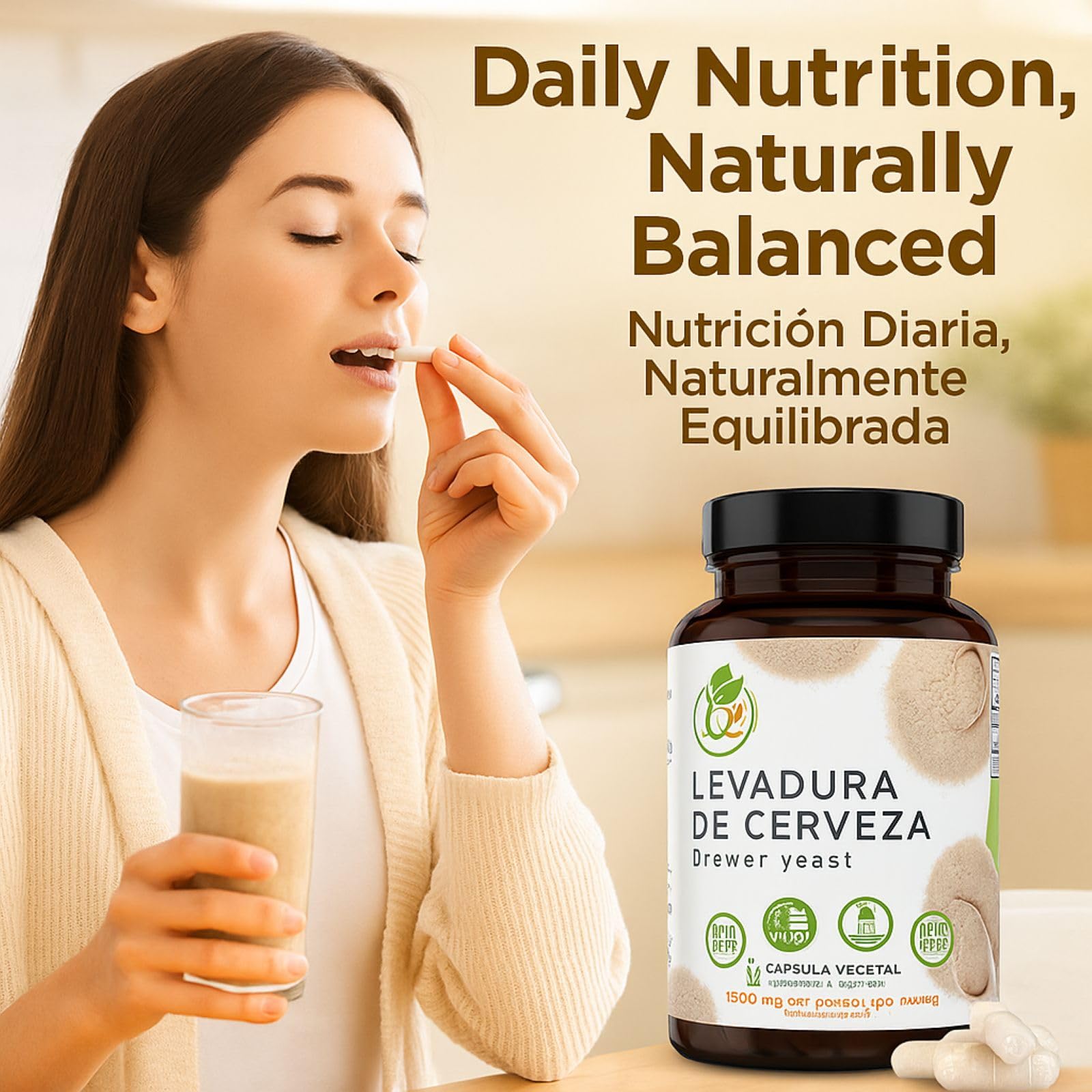 Ingredients panel on B-Experts Brewer's Yeast Capsules highlights B vitamins.
