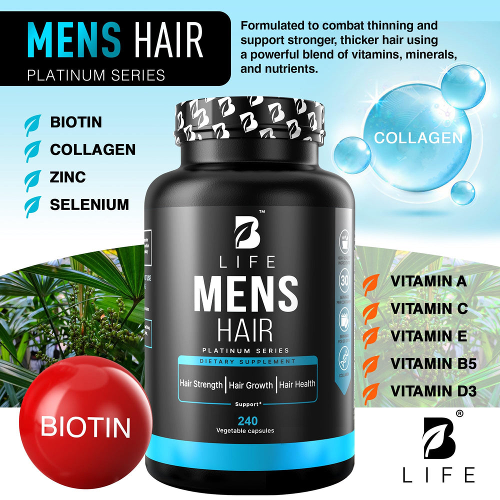 B Life Biotin Collagen hair support closeup highlighting healthy follicles