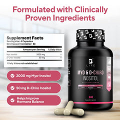 B Life Company inositol supplement capsules show pure formulation for fertility support