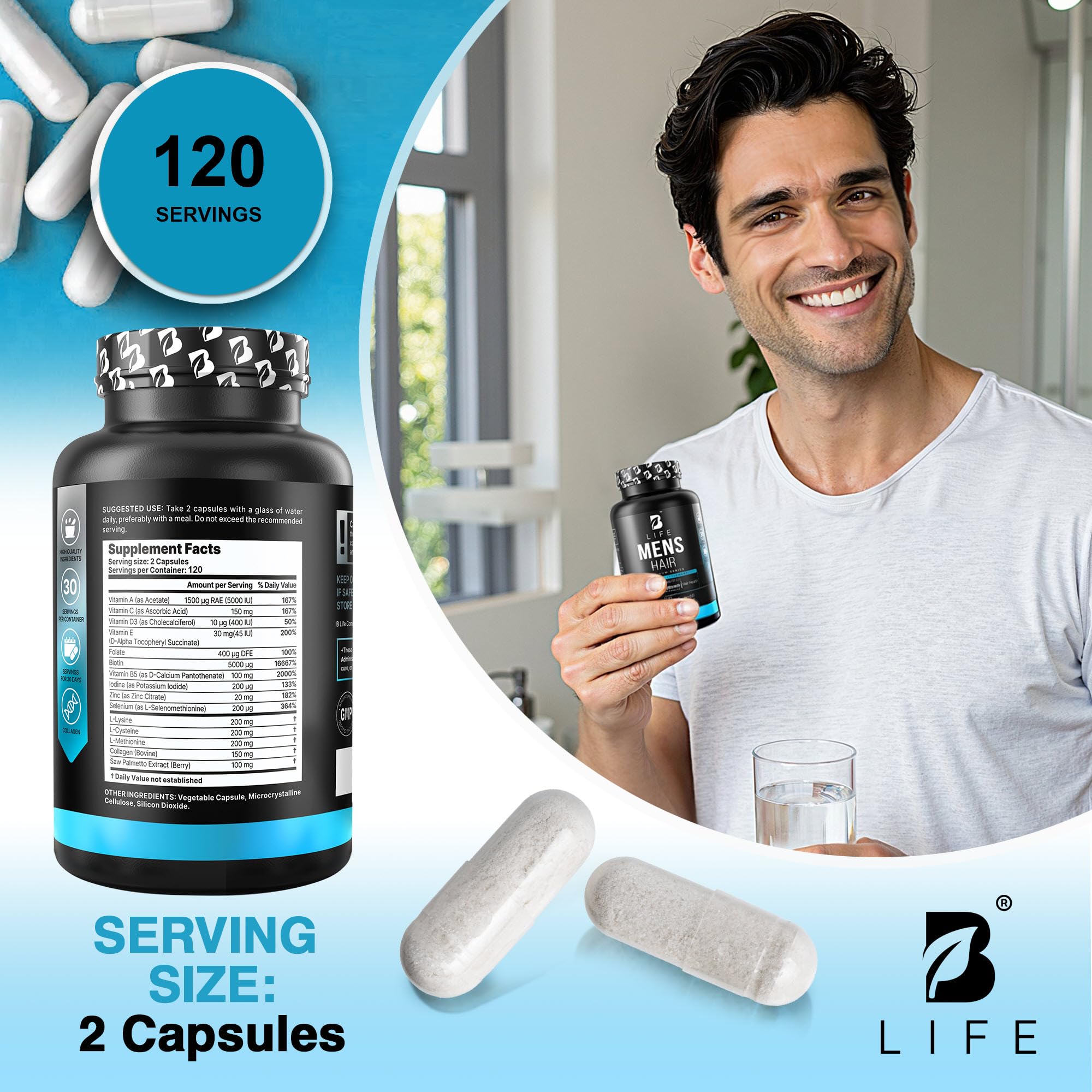 B Life daily dosage pack illustrates convenient, consistent capsule intake