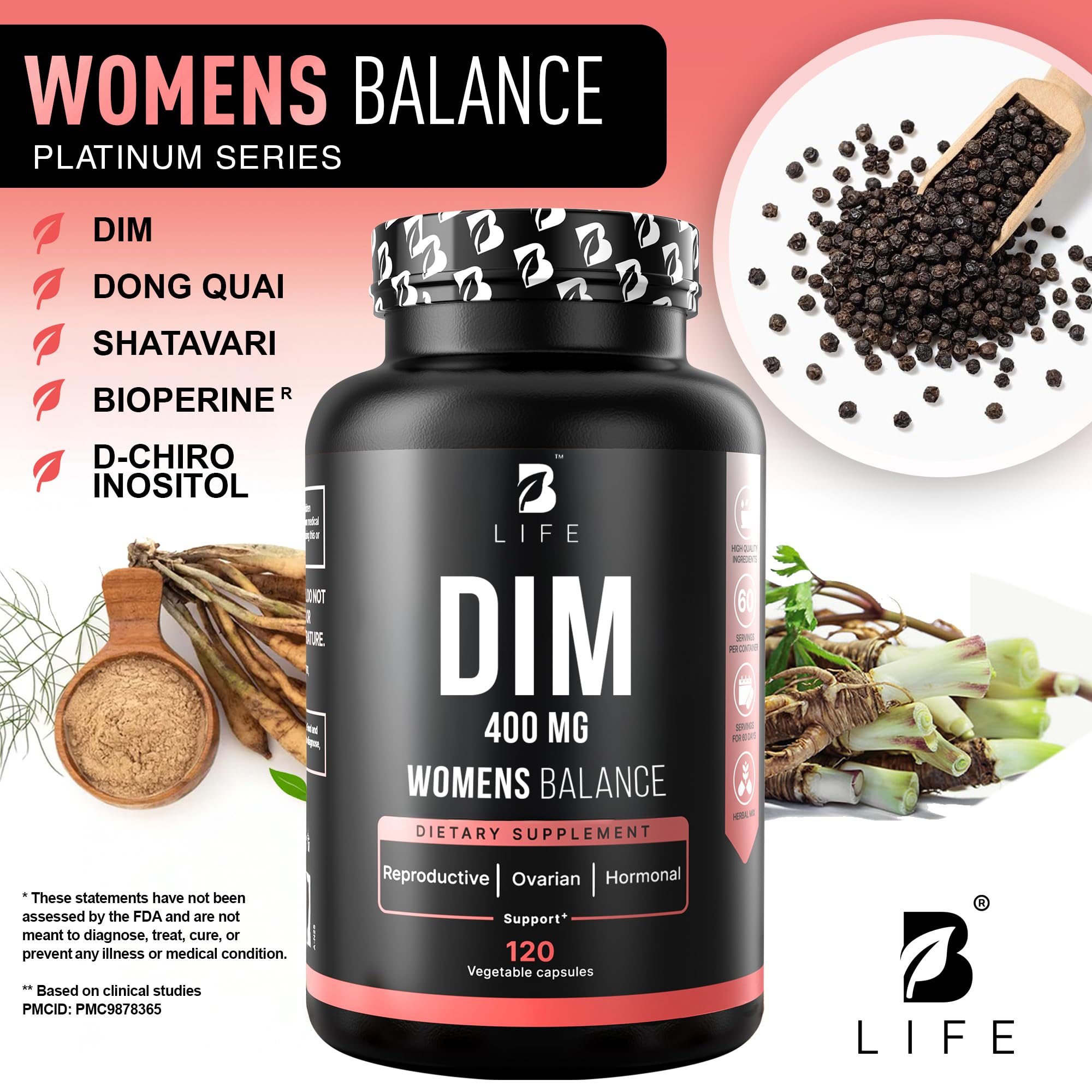 B Life Company capsules closeup showing easy, daily dosing for consistent use.