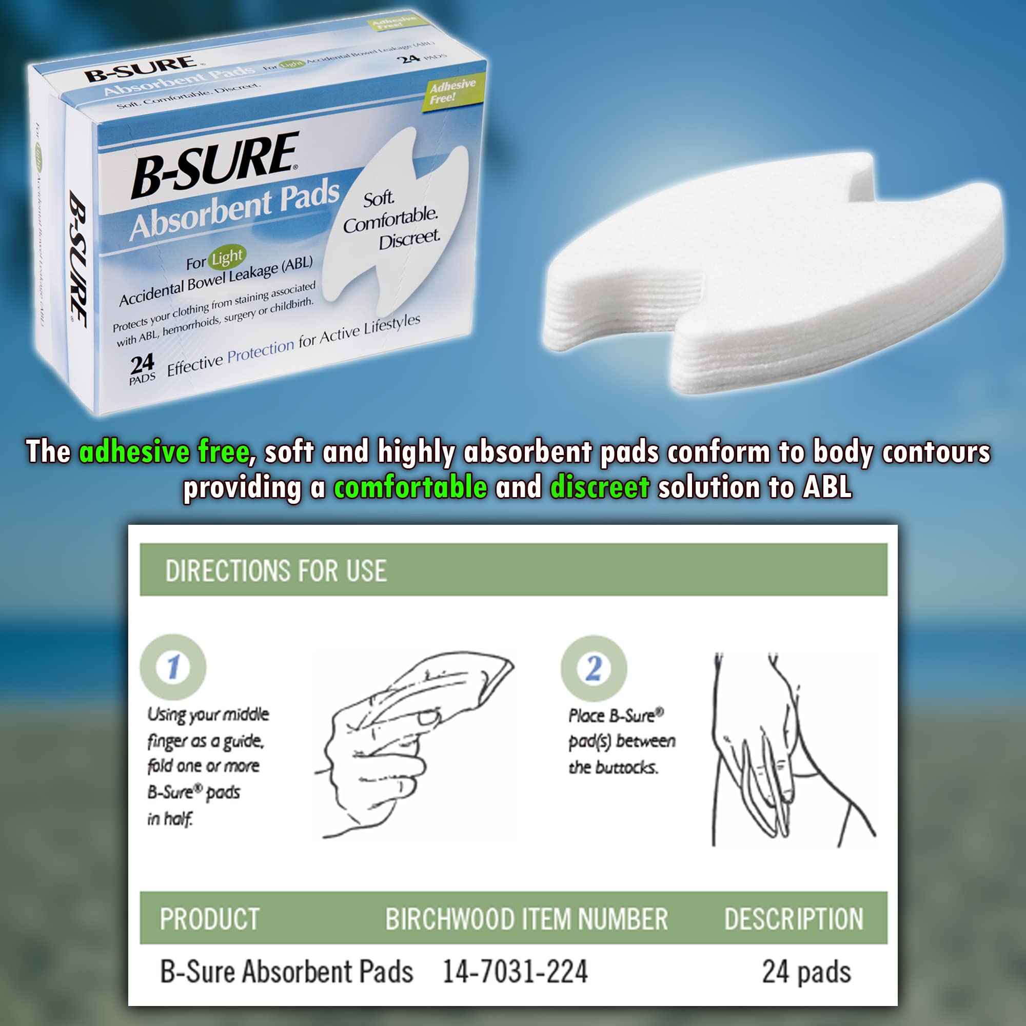 B-Sure Absorbent Pads made-in-usa are compact and discreet.