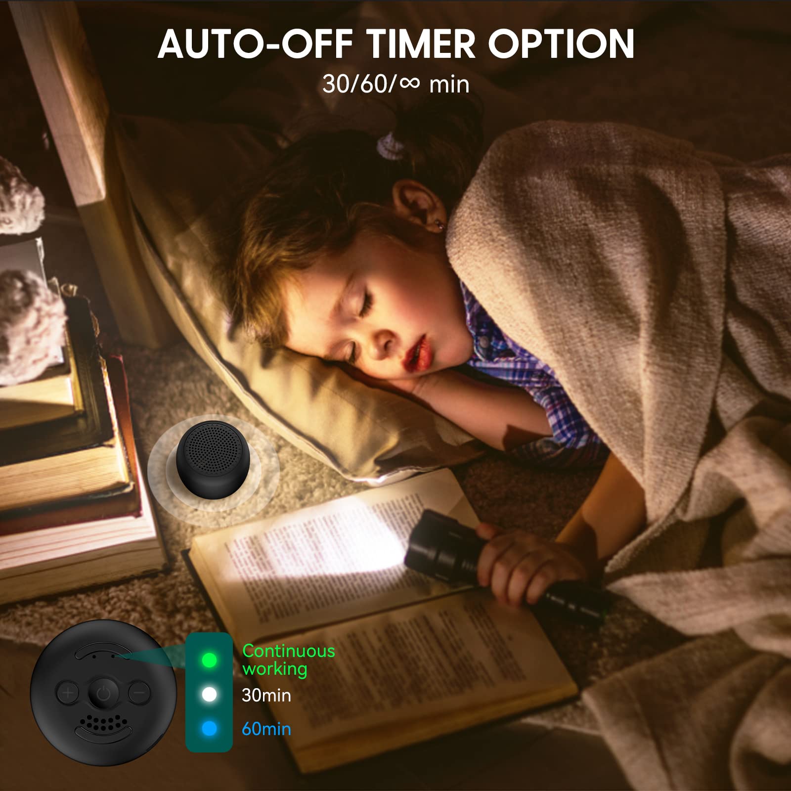 BABELIO compact noise machine suitable for sleep and work.