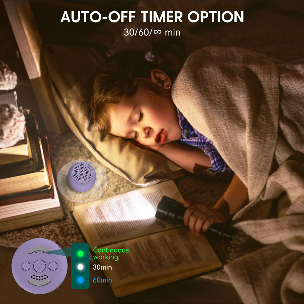 BABELIO Mini travel-friendly white noise machine in purple