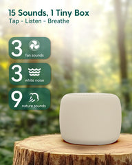 Babelio white noise offers 15 sounds for varied environments.