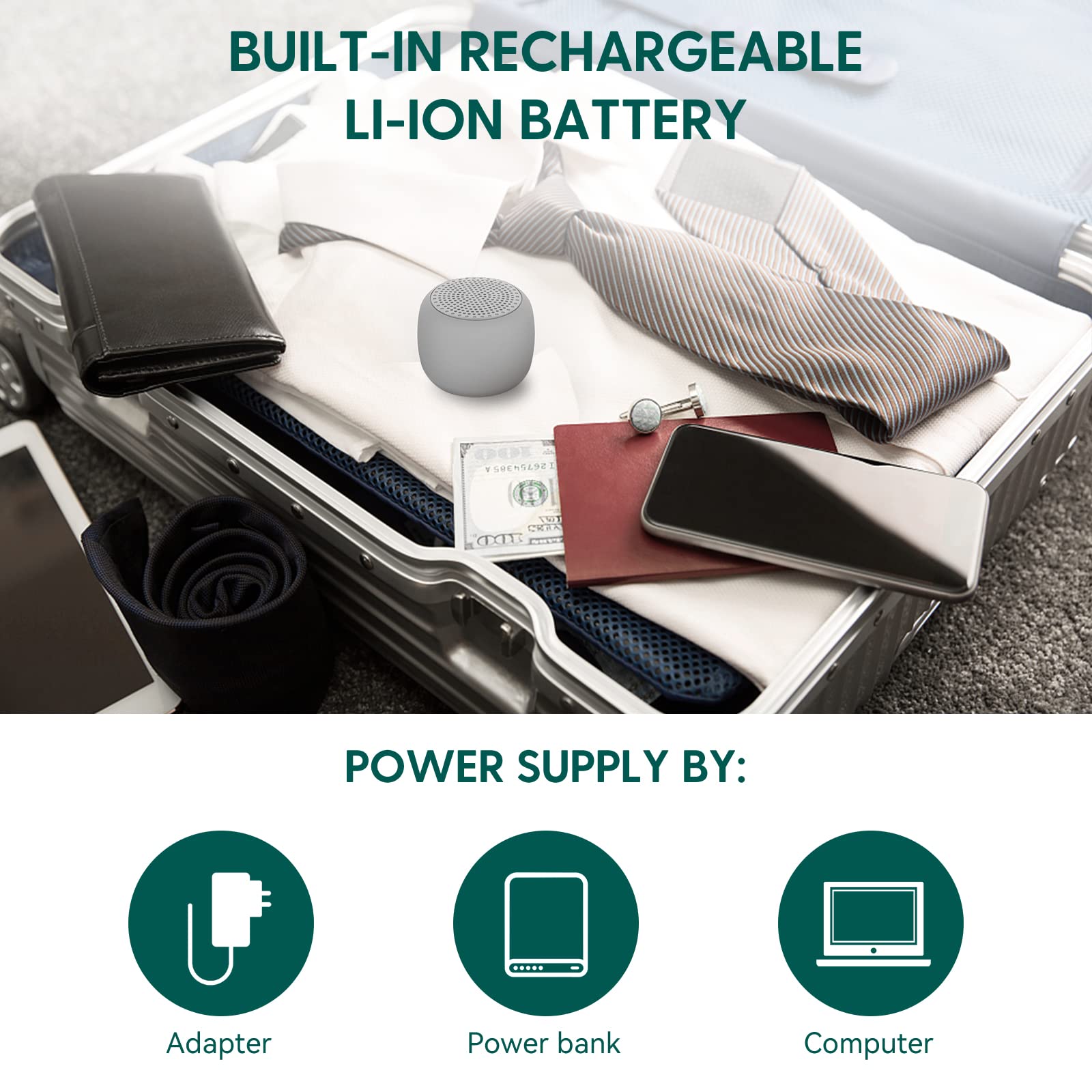 BABELIO Type-C rechargeable power for wireless on the go.