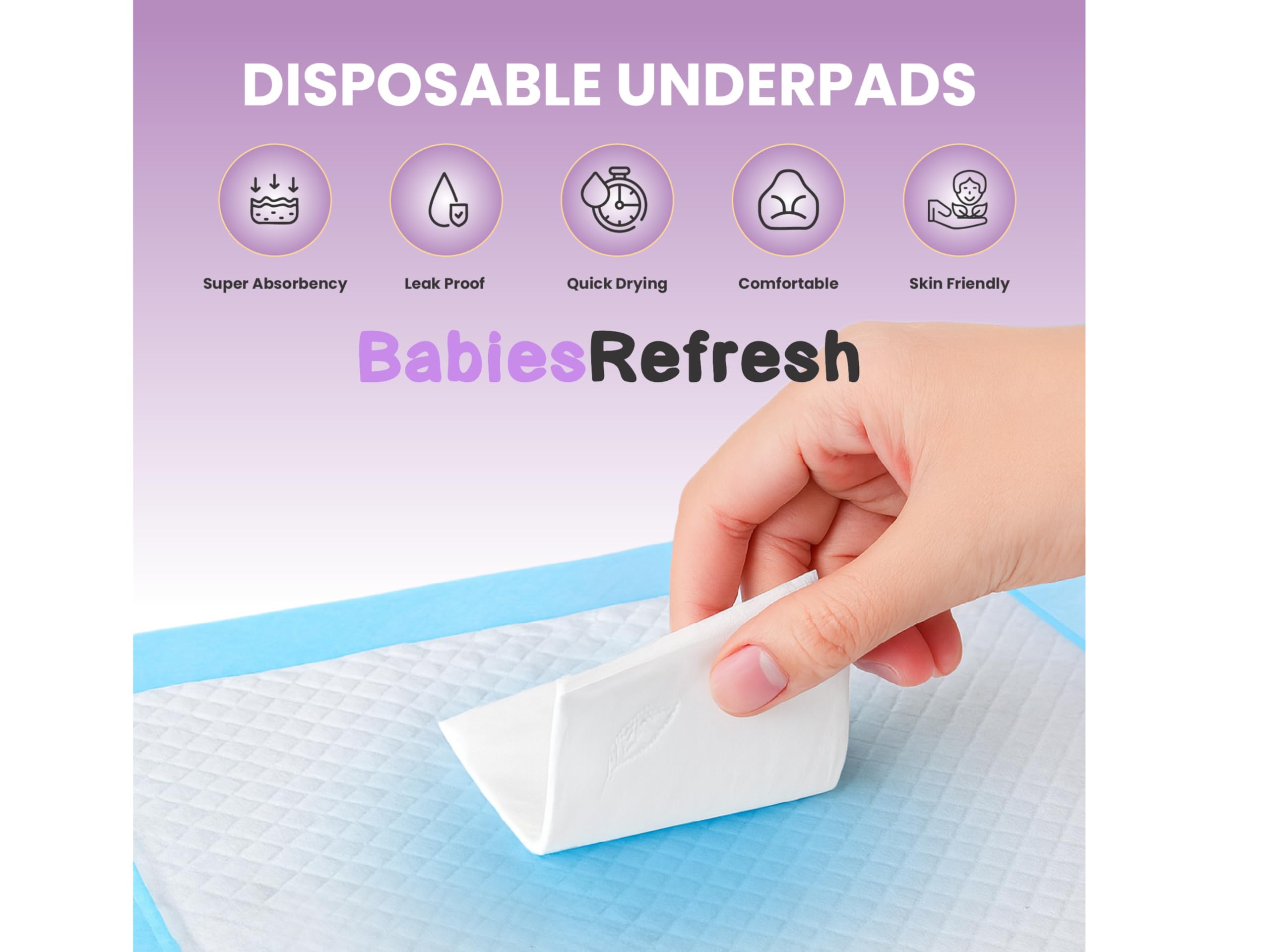BabiesRefresh skin-friendly quilted top keeps baby comfortable during changes.