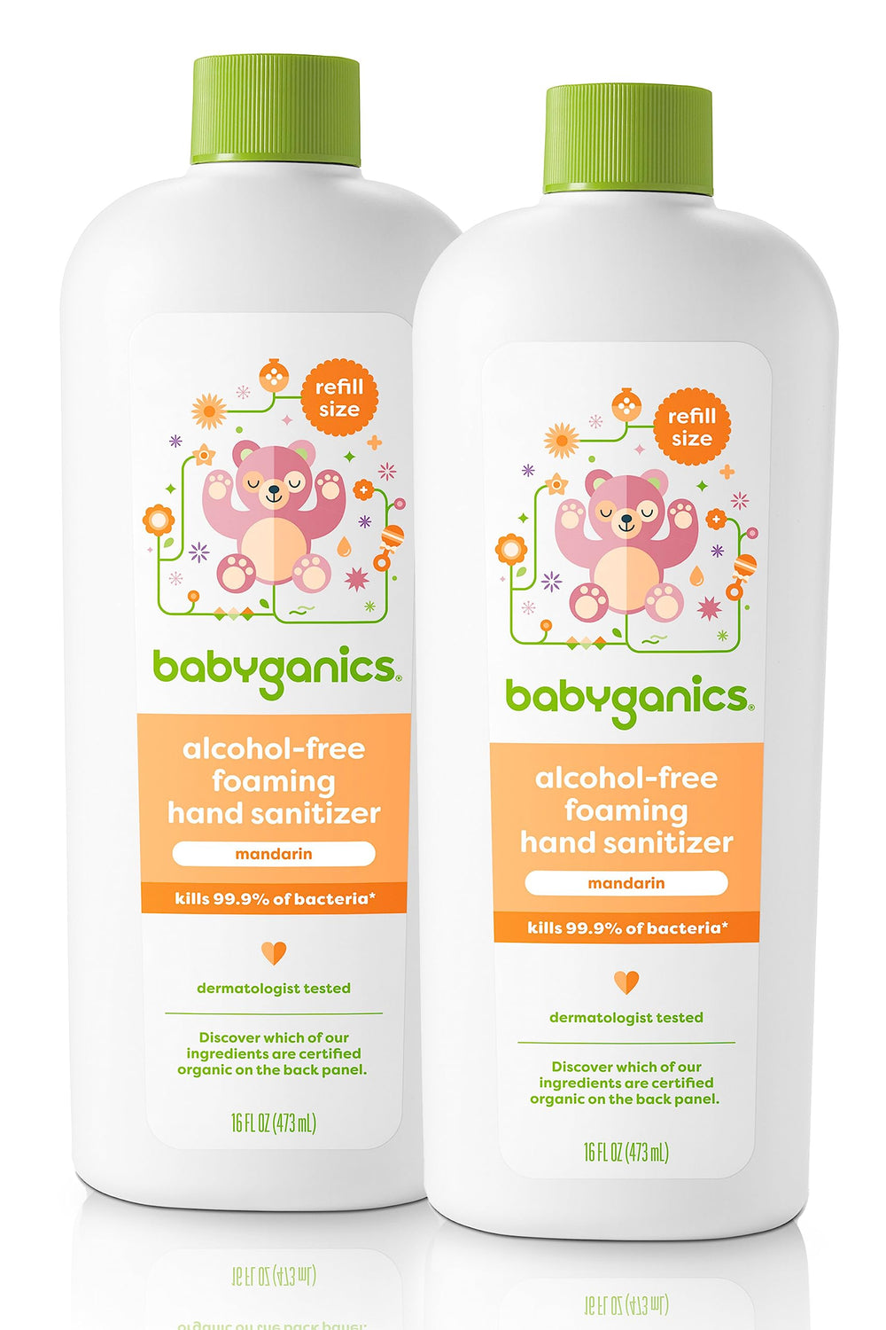 BabyGanics refill mandarin foaming sanitizer bottle 16 oz capacity