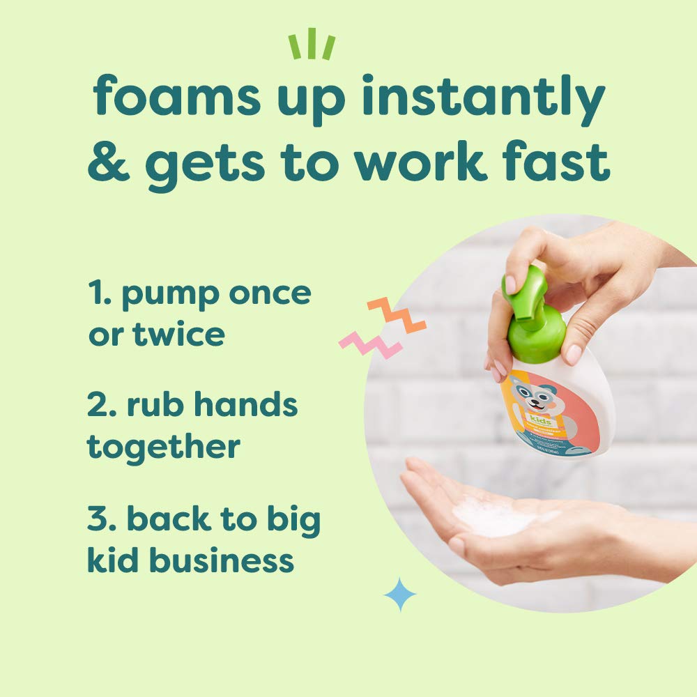 Family-friendly scene with kids using BabyGanics sanitizer after play.