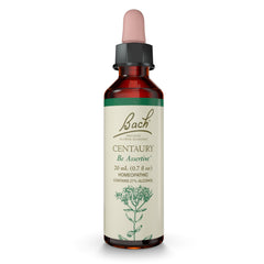 Bach Centaury bottle with dropper ready for assertive self-advocacy.
