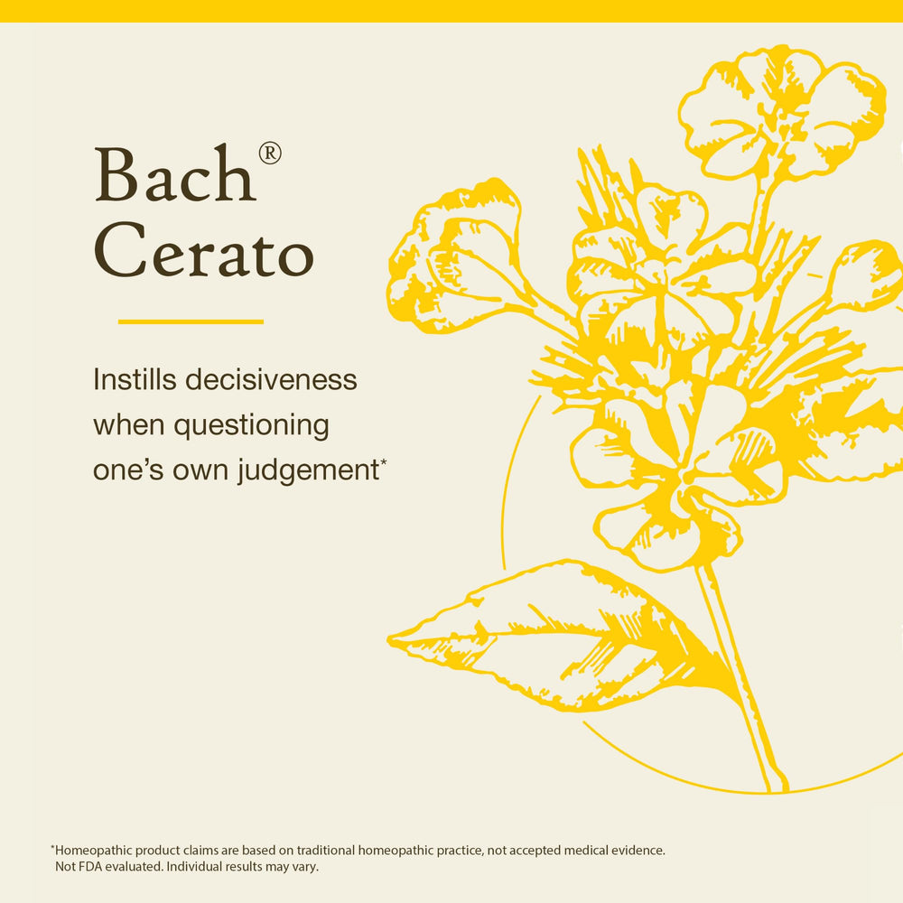 Bach Cerato natural flower remedies collection and gentle wellness approach