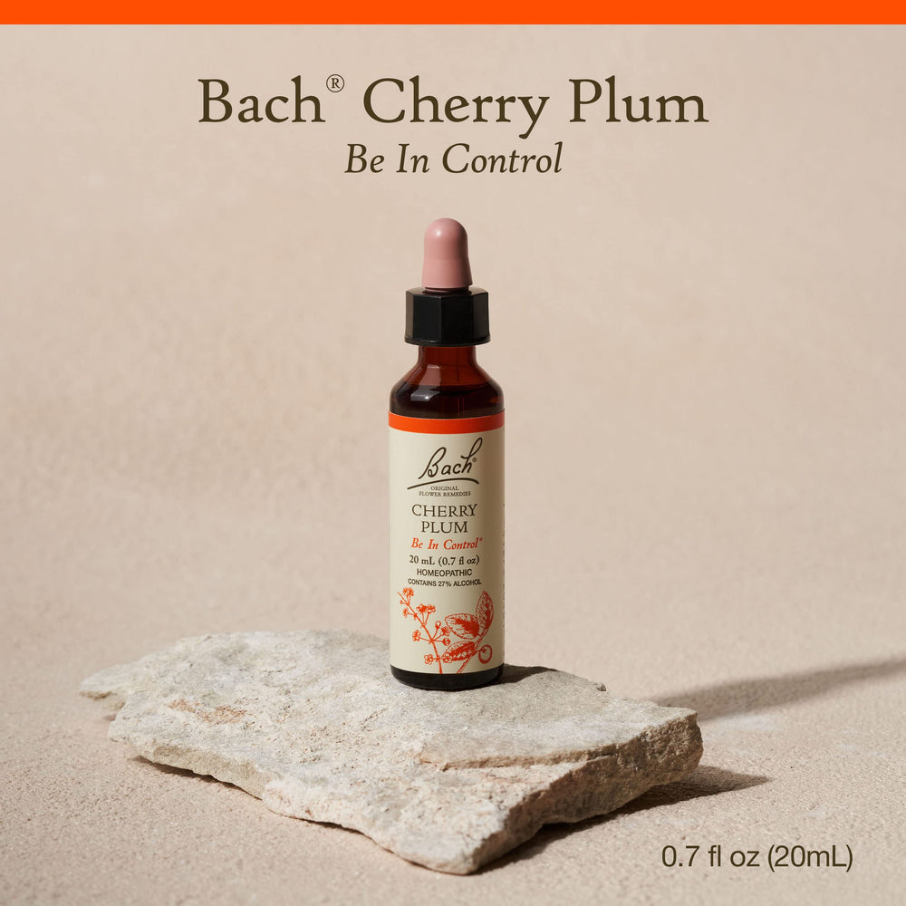 Cherry Plum remedy label close-up from Bach Original Flower Remedies.
