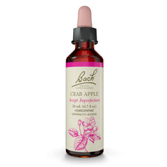 Bach Original Crab Apple bottle promoting self-acceptance and emotional balance.