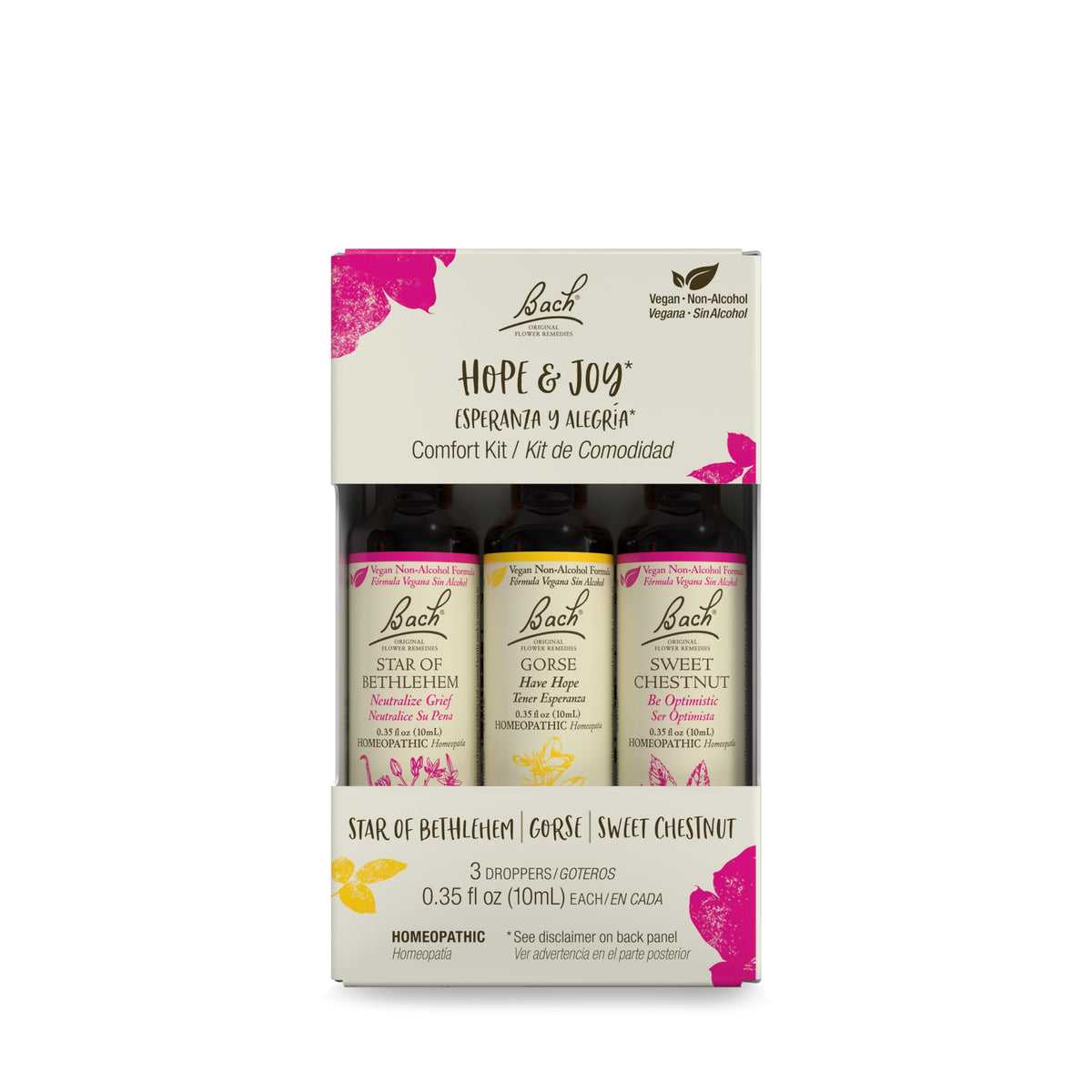 Bach Flower Remedies Hope & Joy Trio kit front pack image for mood support.