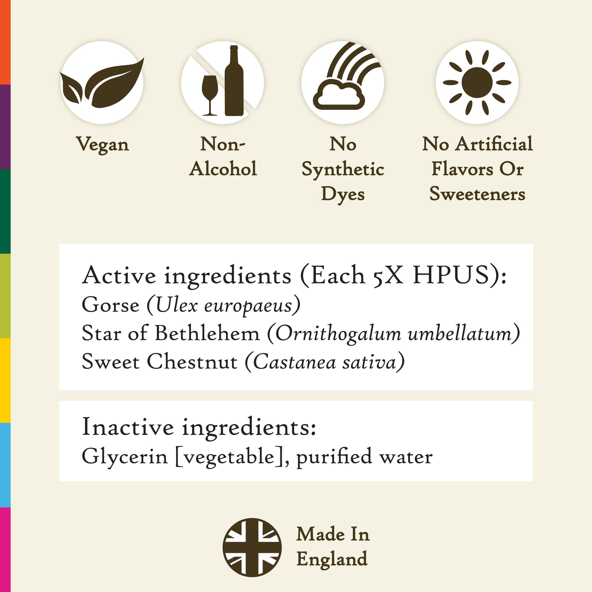 Bach Flower Remedies Hope & Joy trio back shows vegan, non-alcohol formula for daily use.