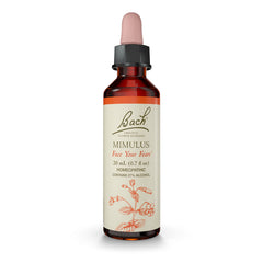 Bach Mimulus bottle ready for facing fears supports emotional balance.