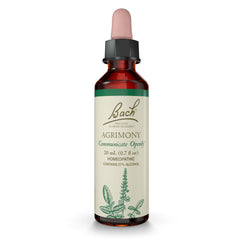 Bach Original Agrimony bottle label illustrating emotional balance support.