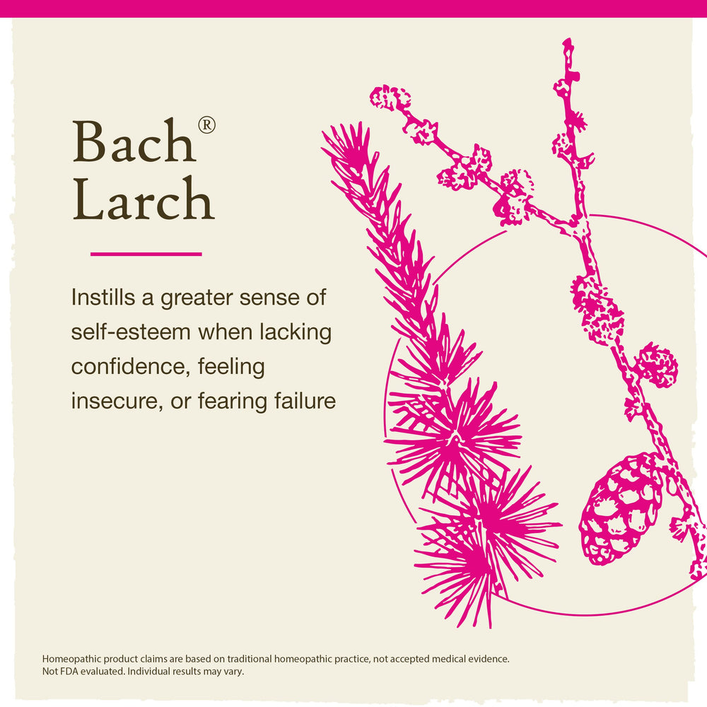 Larch bottle on a shelf for daily emotional balance.