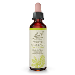 Bach Original Flower Remedies White Chestnut bottle close-up for daily calm and focus.
