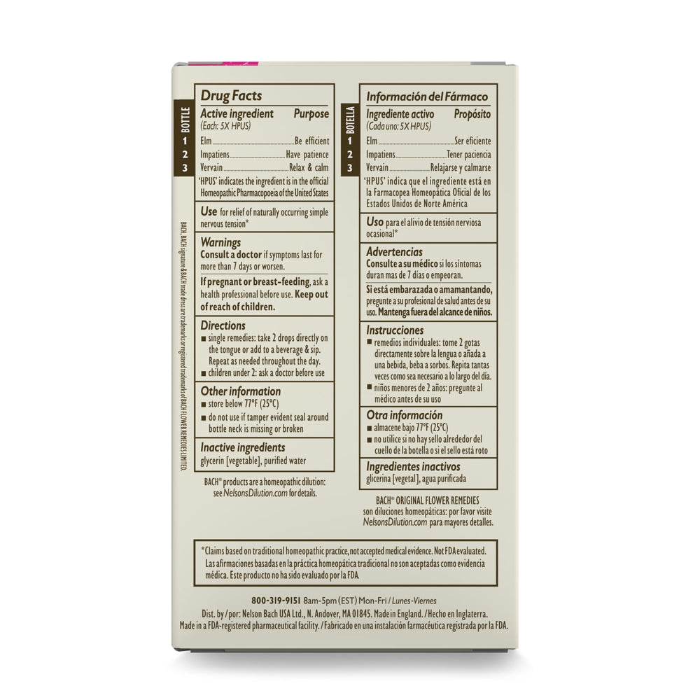 Bach Original Get It Done Impatiens bottle promotes patience during busy tasks