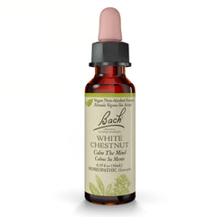 Bach Original White Chestnut bottle for calm focus without alcohol.
